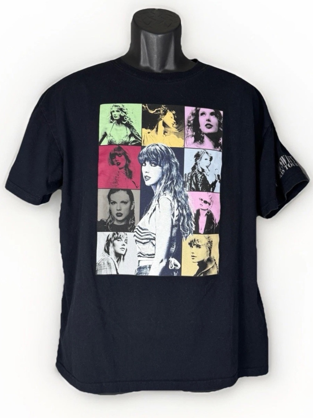 Taylor Swift The Eras Tour Official Color Concert Merch 2-Sided Black Tee Sz L
